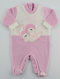 Picture baby footie chenille small treasures sleep. Colour pink, size 6-9 months