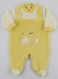Image baby footie chenille star star. Colour yellow, size 0-1 month