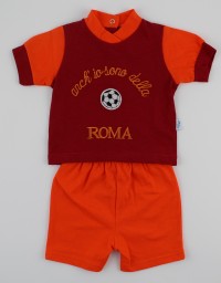 Image baby footie outfit cotton fan rome. Colour red, size 1-3 months