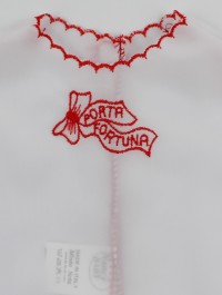 Newborn baby silk blouse picture. Colour red, one size