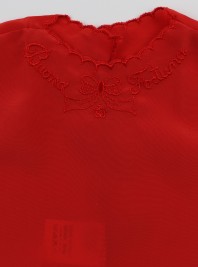 Newborn baby silk blouse good luck picture. Colour red, one size