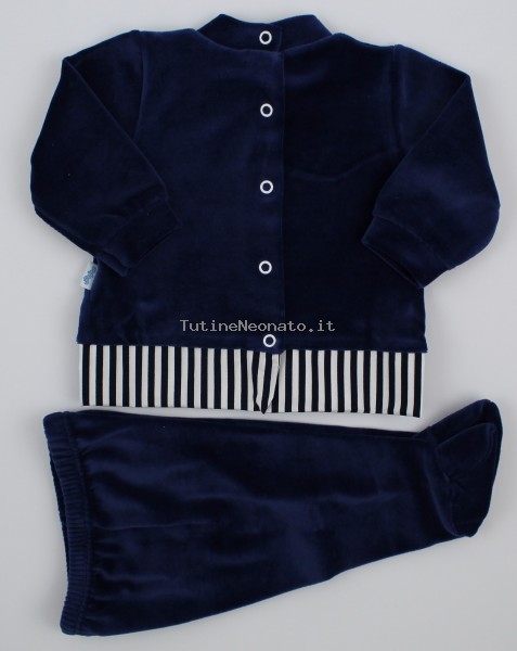 baby footie outfit chenille little treasures. Colour blue, size 0-1 month 3