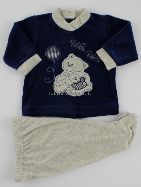 baby footie outfit chenille flies balloon. Colour blue, size 3-6 months Blue Size 3-6 months