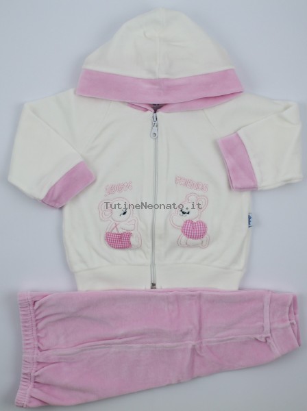 Picture friends jumpsuit hood. Colour pink, size 1-3 months Pink Size 1-3 months