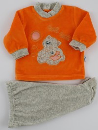 Picture baby footie chenille outfit flies balloon. Colour orange, size 0-1 month