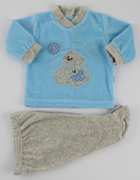 Picture baby footie chenille outfit flies balloon. Colour turquoise, size 1-3 months
