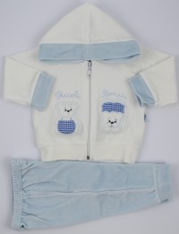 Picture Coverall Hooded Friends Bears. Colour light blue, size 3-6 months