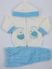 Picture hood suit let's play together. Colour turquoise, size 3-6 months