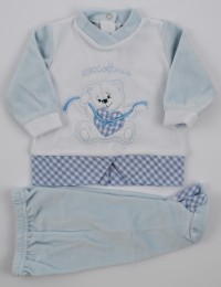Picture baby footie chenille outfit cuddly outfits. Colour light blue, size 1-3 months