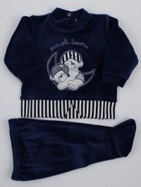 Picture baby footie chenille outfits small treasures. Colour blue, size 1-3 months