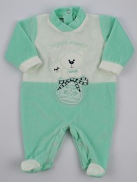 Baby image footie chenille super friend. Colour green, size 6-9 months