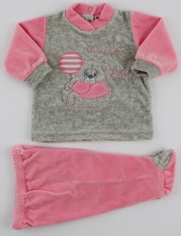 Baby footie outfit clinic chenille small baby.. Colour coral pink, size 0-1 month