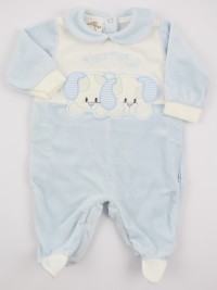 Picture baby chenille footie very tender puppies. Colour light blue, size 0-1 month