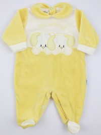 Picture baby chenille footie very tender puppies. Colour yellow, size 3-6 months