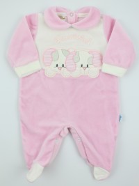 Picture baby chenille footie very tender puppies. Colour pink, size 3-6 months