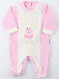 Picture baby footie chenille smallcolobeb. Colour pink, size 0-1 month