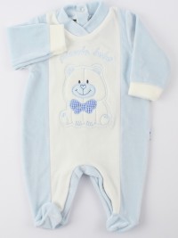Picture baby footie chenille smallcolobeb. Colour light blue, size 0-1 month