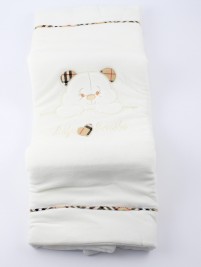 Picture of life smile chenille cradle cover. Colour creamy white, one size