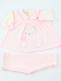 Image baby outfit mixed wool kitten and ballroom. Colour pink, size 0-1 month