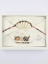Picture with cradle in cotton bear. Colour creamy white, one size