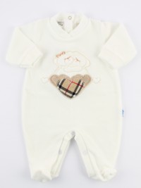 Picture baby footie chenille tender hug. Colour creamy white, size 1-3 months
