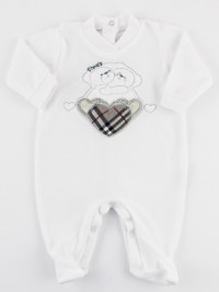Picture baby footie chenille tender hug. Colour grey, size 1-3 months