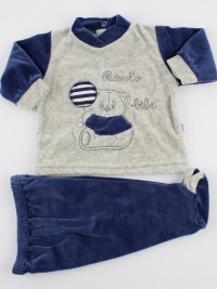 Baby footie outfit clinic chenille small baby.. Colour blue, size 1-3 months