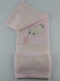 Image cover cradle mixed wool kitten with hearts. Colour pink, one size
