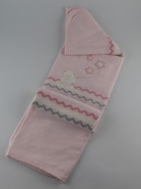 Image cover cradle in mixed baby bear wool with stars. Colour pink, one size