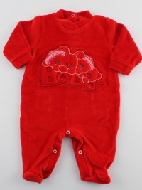 Baby footie red baby. Colour red, size 1-3 months