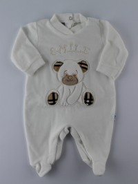 Image baby footie chenille Scottish smile. Colour creamy white, size 1-3 months