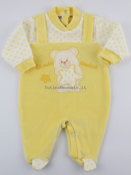 Picture baby footie chenille my star friend. Colour yellow, size 0-1 month Yellow Size 0-1 month