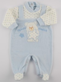 Picture baby footie chenille my star friend. Colour light blue, size 0-1 month