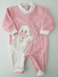 Picture baby footie chenille cow cow muuuu!. Colour pink, size 6-9 months
