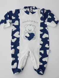 Image cotton baby footie jersey baby bear little heart my. Colour blue, size 6-9 months