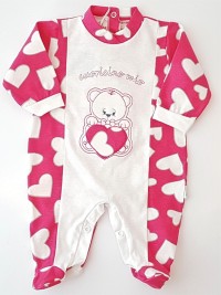 Image cotton baby footie jersey baby bear little heart my. Colour coral pink, size 6-9 months