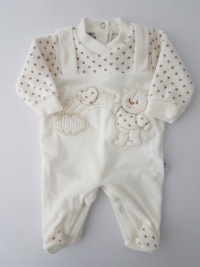 Image baby footie chenille baby bear and rainbow. Colour creamy white, size 00