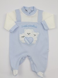 Image cotton baby footie interlock my little ones. Colour light blue, size 3-6 months
