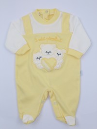 Image cotton baby footie interlock my little ones. Colour yellow, size 0-1 month