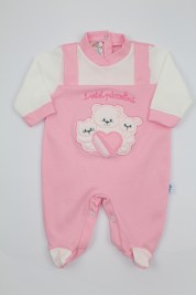 Image cotton baby footie interlock my little ones. Colour pink, size 0-1 month