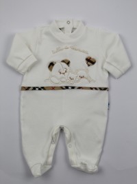 Image cotton baby footie interlock all to nannna. Colour creamy white, size 0-1 month