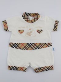 Baby image footie straw my love my heart. Colour creamy white, size 6-9 months