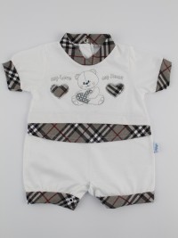 Baby image footie straw my love my heart. Colour grey, size 0-1 month