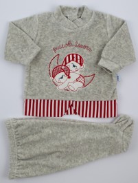 Picture baby footie chenille outfits small treasures. Colour grey, size 1-3 months