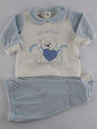 Picture baby footie outfit chenille pamper me. Colour light blue, size 0-1 month