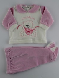 Picture baby footie outfit chenille pamper me. Colour pink, size 1-3 months