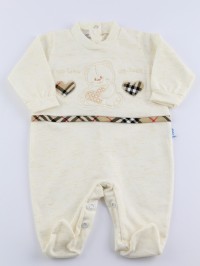 Image cotton baby footie jersey my love and .... Colour creamy white, size 1-3 months