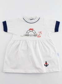 Picture baby footie marine cotton dress up. Colour white, size 0-1 month