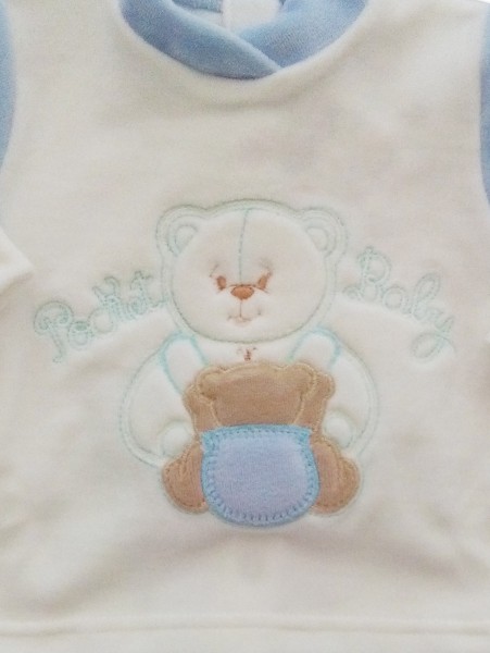 Picture baby footie chenille outfit pocket baby. Colour light blue, size 1-3 months 2