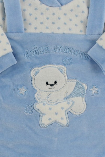 Chenille baby footie image sweet mother. Colour light blue, size 1-3 months 2